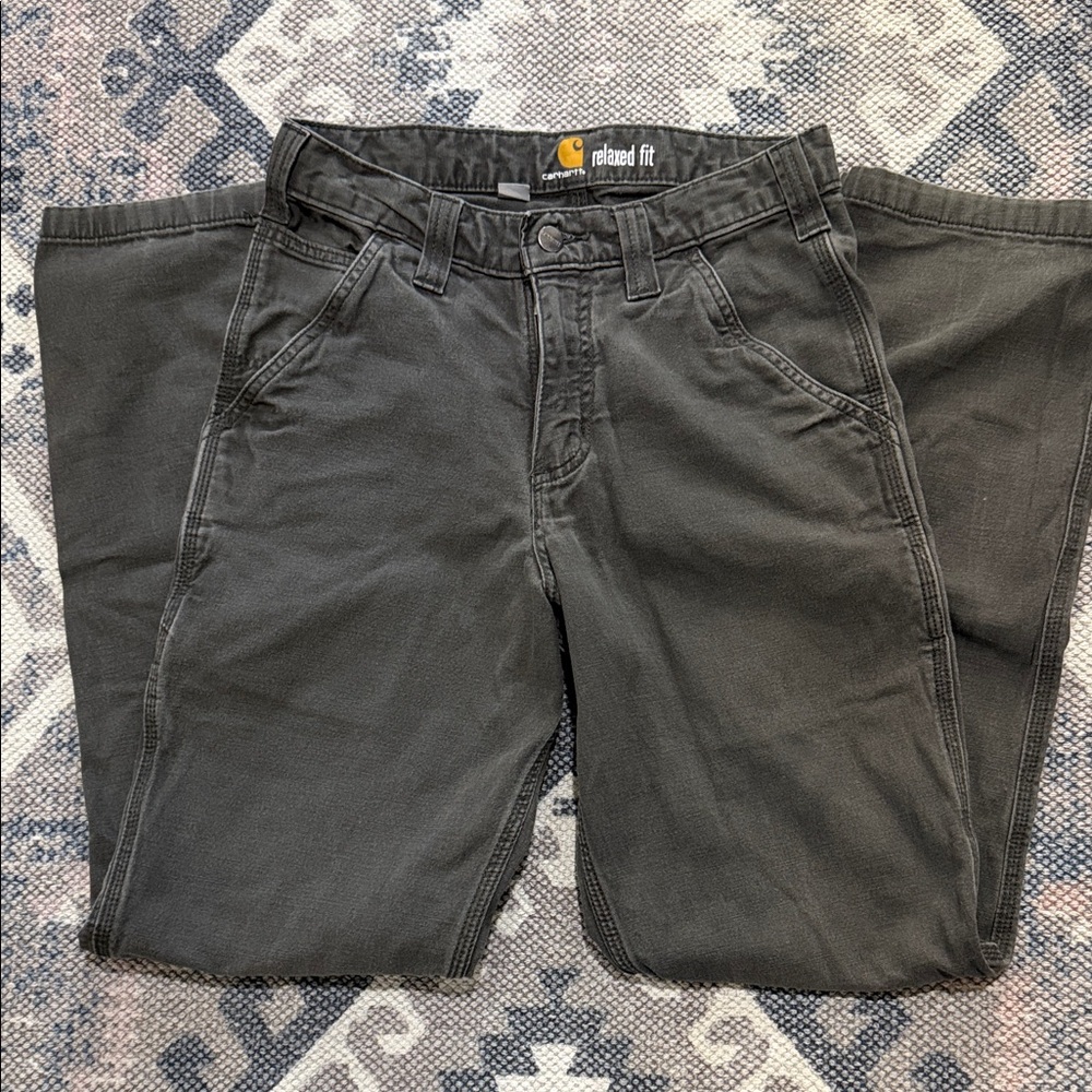 Men's Carhartt Relaxed Fit Canvas Work Pants Carpenter Utility Sz 28x32